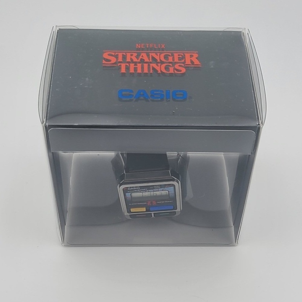 Casio x Stranger Things Digital Watch Silver Black New